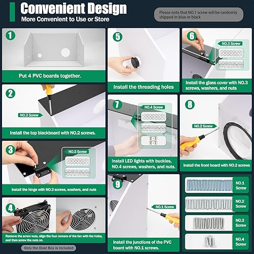 Miniatura 8 de Caja de polvo eléctrica totalmente cerrada para pulir mesa, caja de polvo, cubierta acrílica, con luz LED y ventilador para máquina pulidora (3