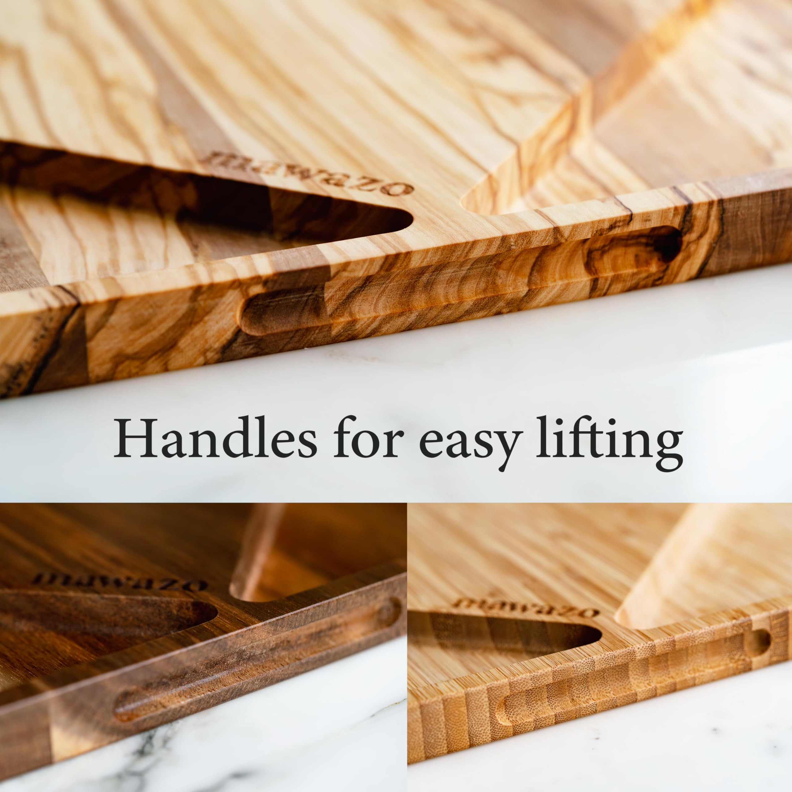 Tabla de cortar de madera grande de alta calidad con recipientes, madera de olivo de alta calidad, tabla de cortar reversible para cocina, tabla de queso y plato de servir