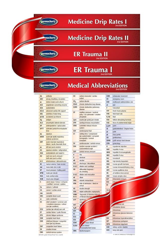 Amazon.com: Permacharts EMT - Nursing Guides - 4 Chart