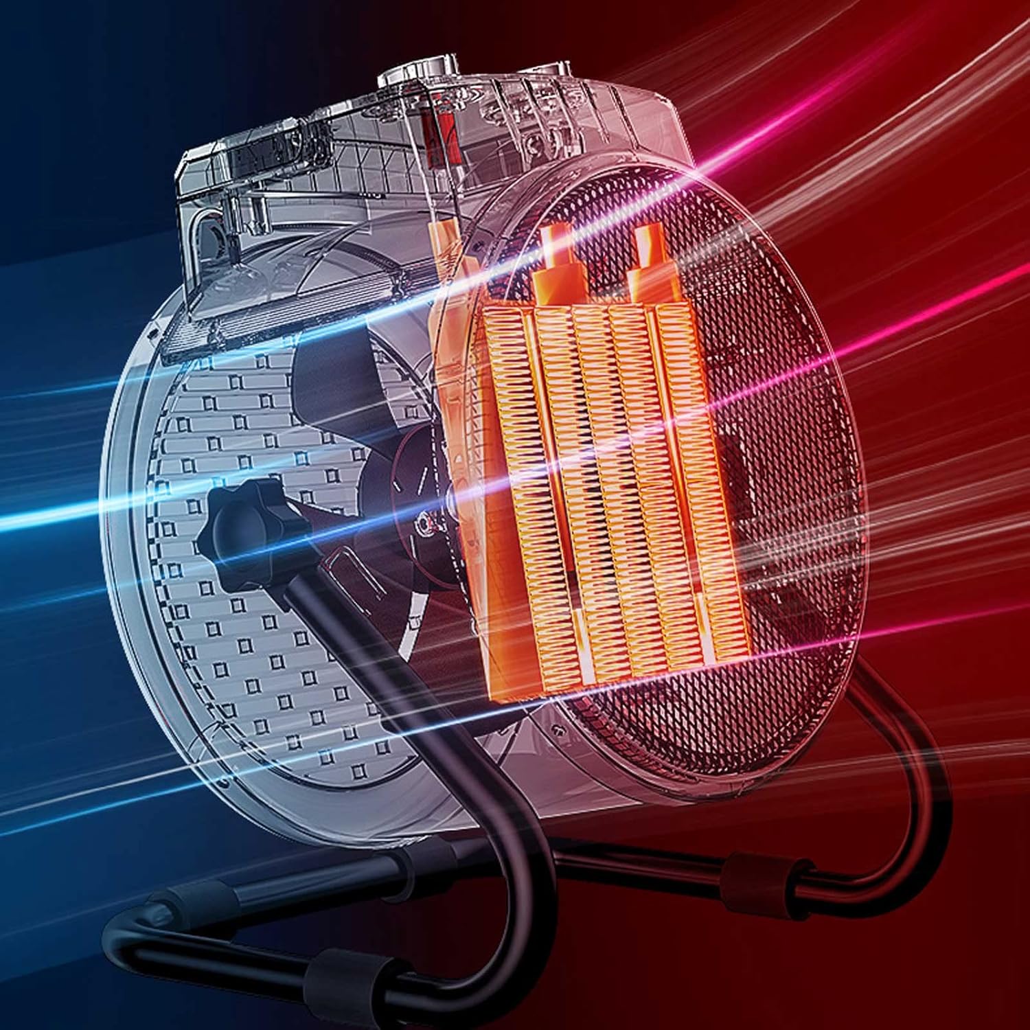 Industrial Heater,Electric PTC Ceramic Fan Heater,Multifunction Small Air Conditioner,3-Speed Adjustment,Cooling and Heating Dual Purpose. (Black 3200w)