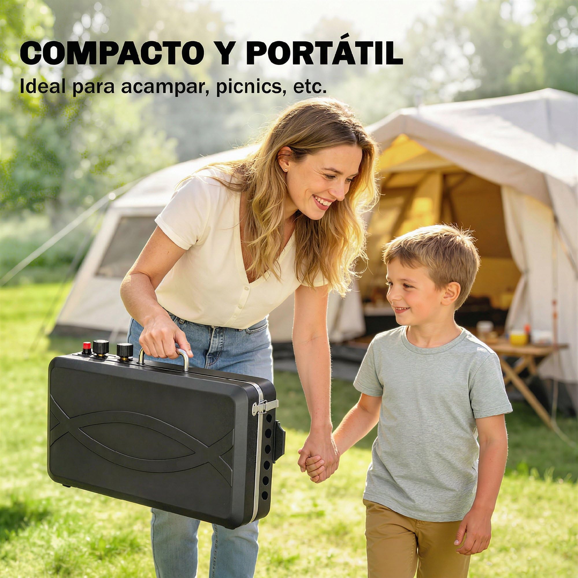 Outsunny Barbacoa de Gas Portátil 2 en 1 7 kW con Plancha Grande Negro | Barbacoa de Gas Propano, de Mesa o de Pie, Patas Desmontables, Protectores de Viento, para Picnic, Camping