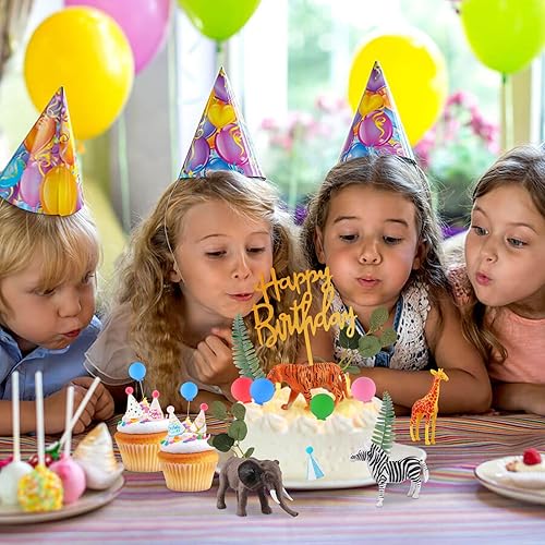 Miniatura 80 de Hooqict 26 piezas de decoraciones de pasteles de los años 80 y 90, decoraciones retro de los años 80 de hip hop con bolas de purpurina para cupcakes