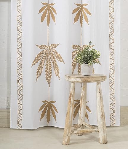 Miniatura 10 de Popular Handicrafts Cortina de ventana con estampado de hojas de oro, estilo hippie, indio, bohemio, para dormitorio, sala de estar, balcón, cenefa,
