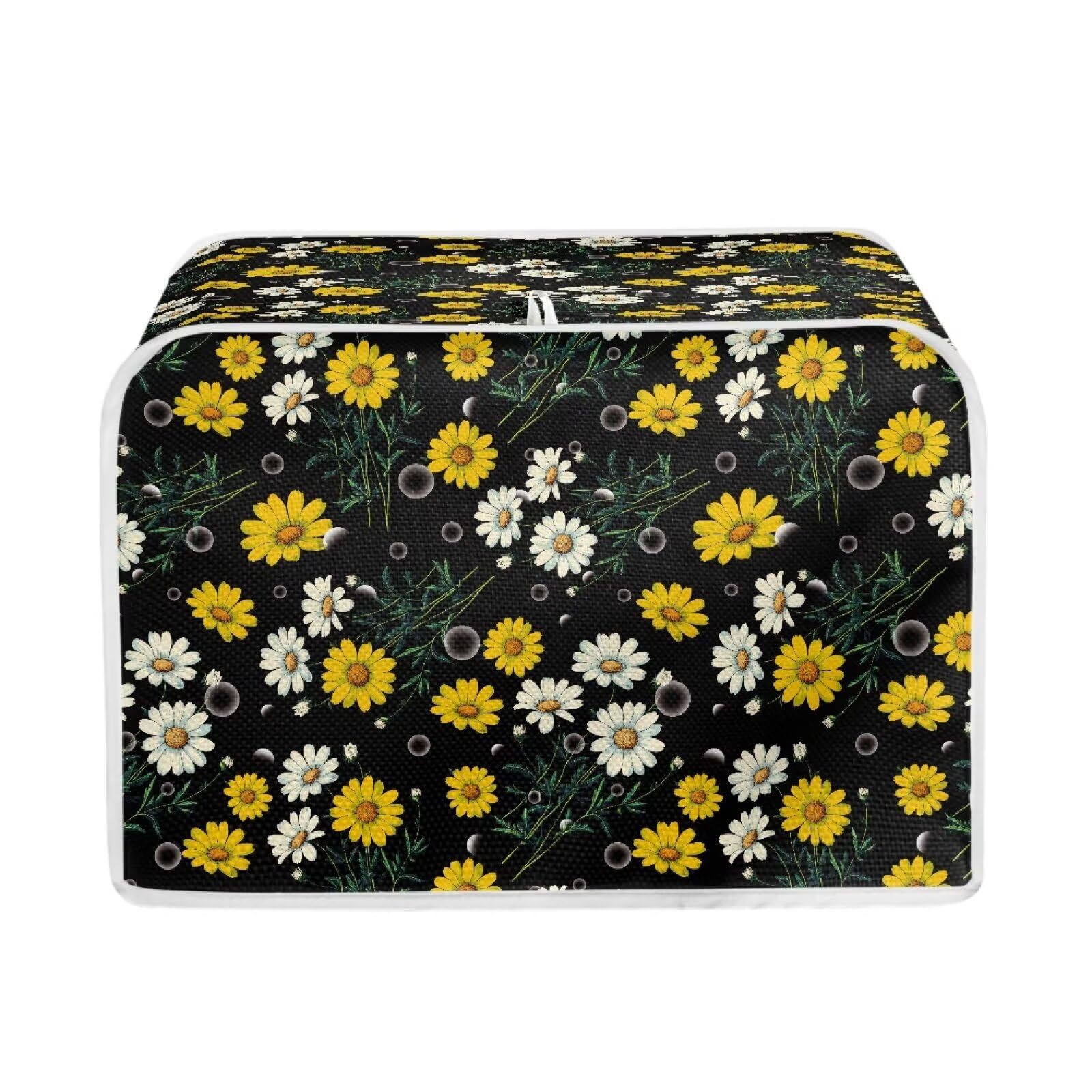 Talayituse Daisy Bubble Print Toaster Cover 4 Slice Wide Slot, Lightweight Bread Maker Cover Dust Protection Washable Appliance Bag, M
