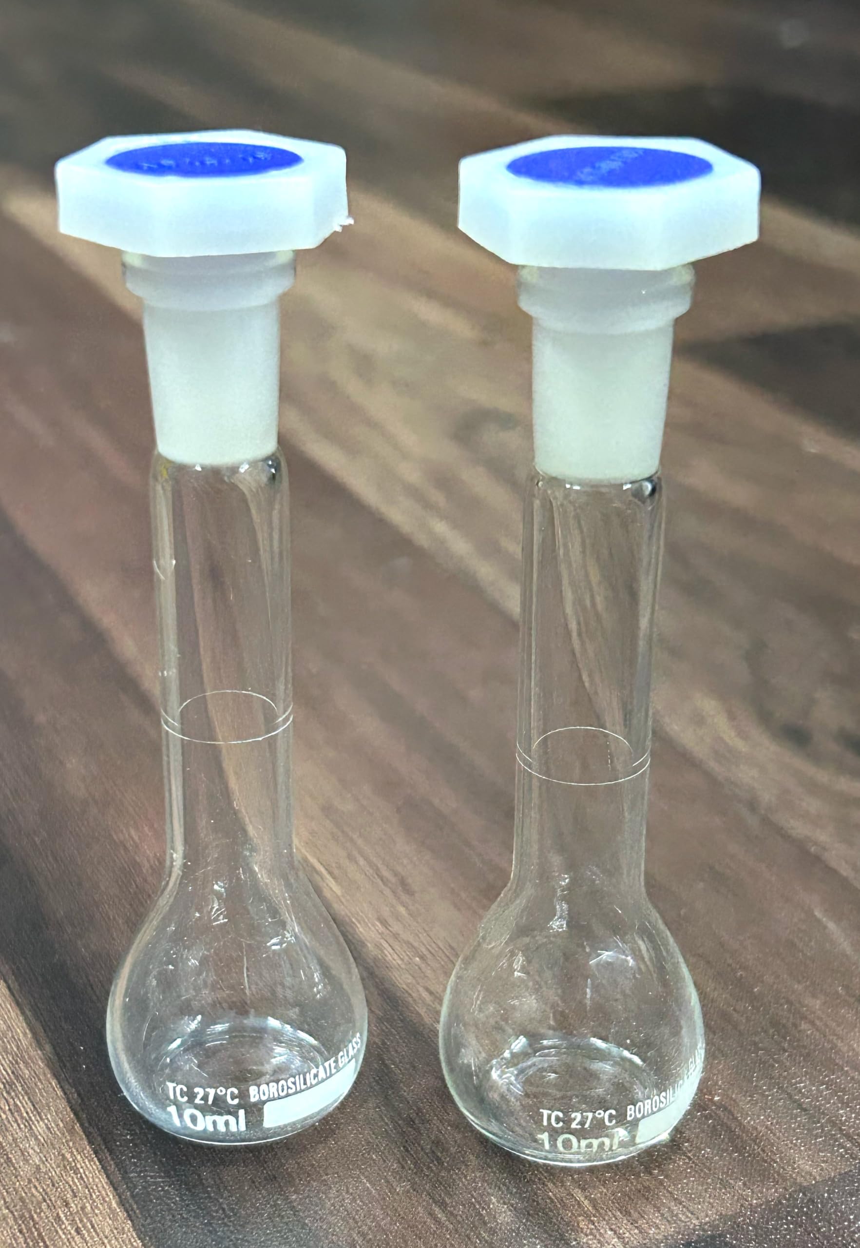 DT Science House Borosilicate glass volumetric measuring flask 10ml with Polypropylene Stopper class B for chemistry measuring flask laboratory apparatus pack of 2-image-24