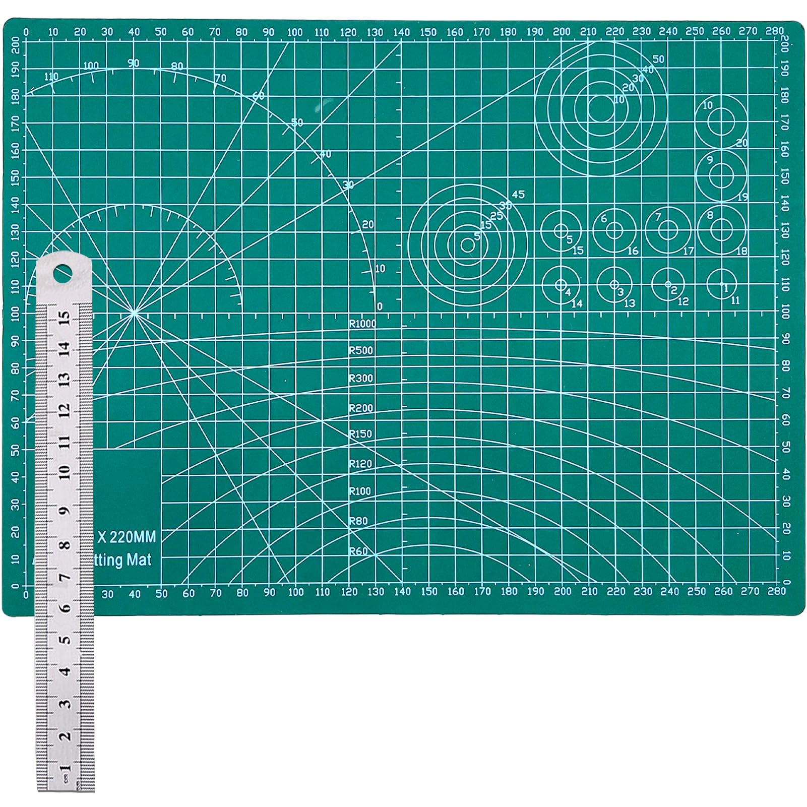 Sibosen 34 PCS Precision Carving Craft Hobby Knife Set and A4 Cutting Mat Set,Art Blade Cutting Exacto Knives Cutting Rulers Tools for Paper,Modelling,Quilting,Sewing,Scrapbook,Fabric, Green