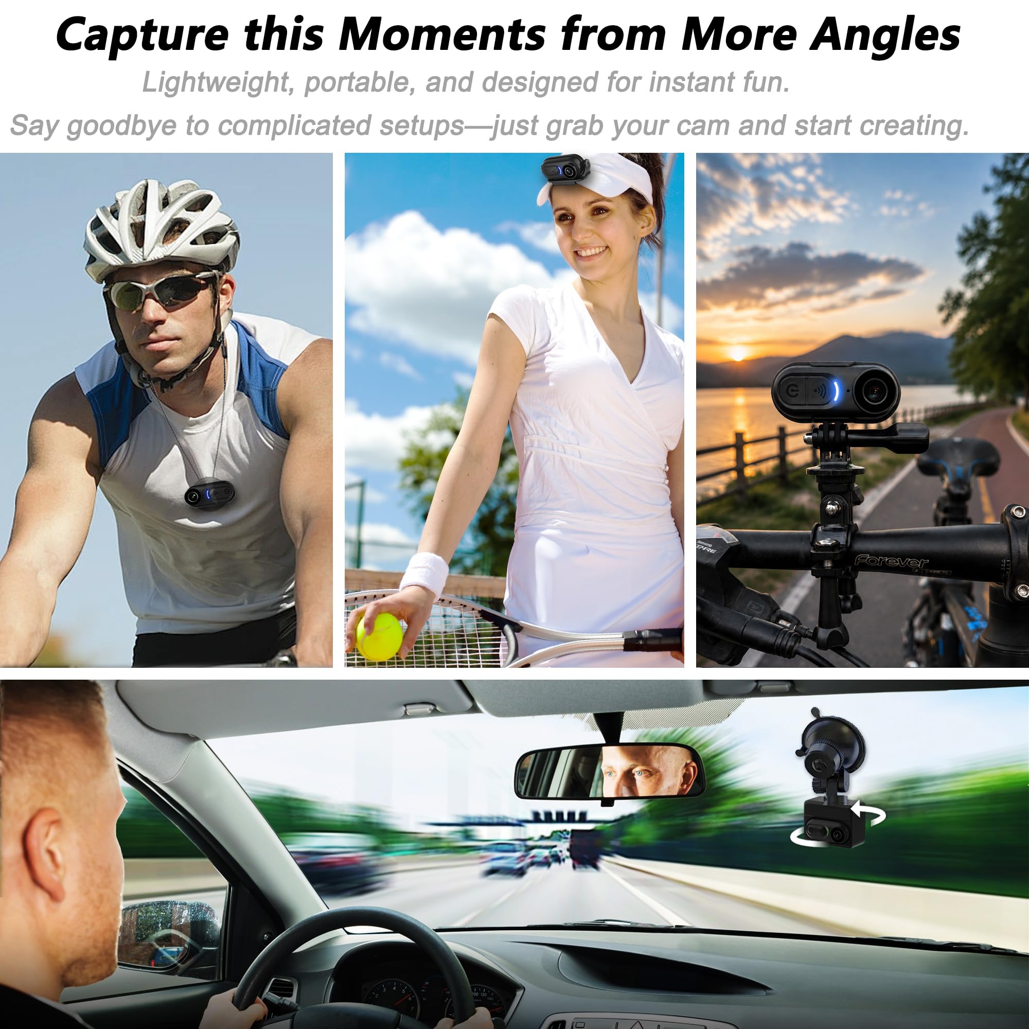 Mini caméra 4K avec caméra d'action portable de taille de pouce