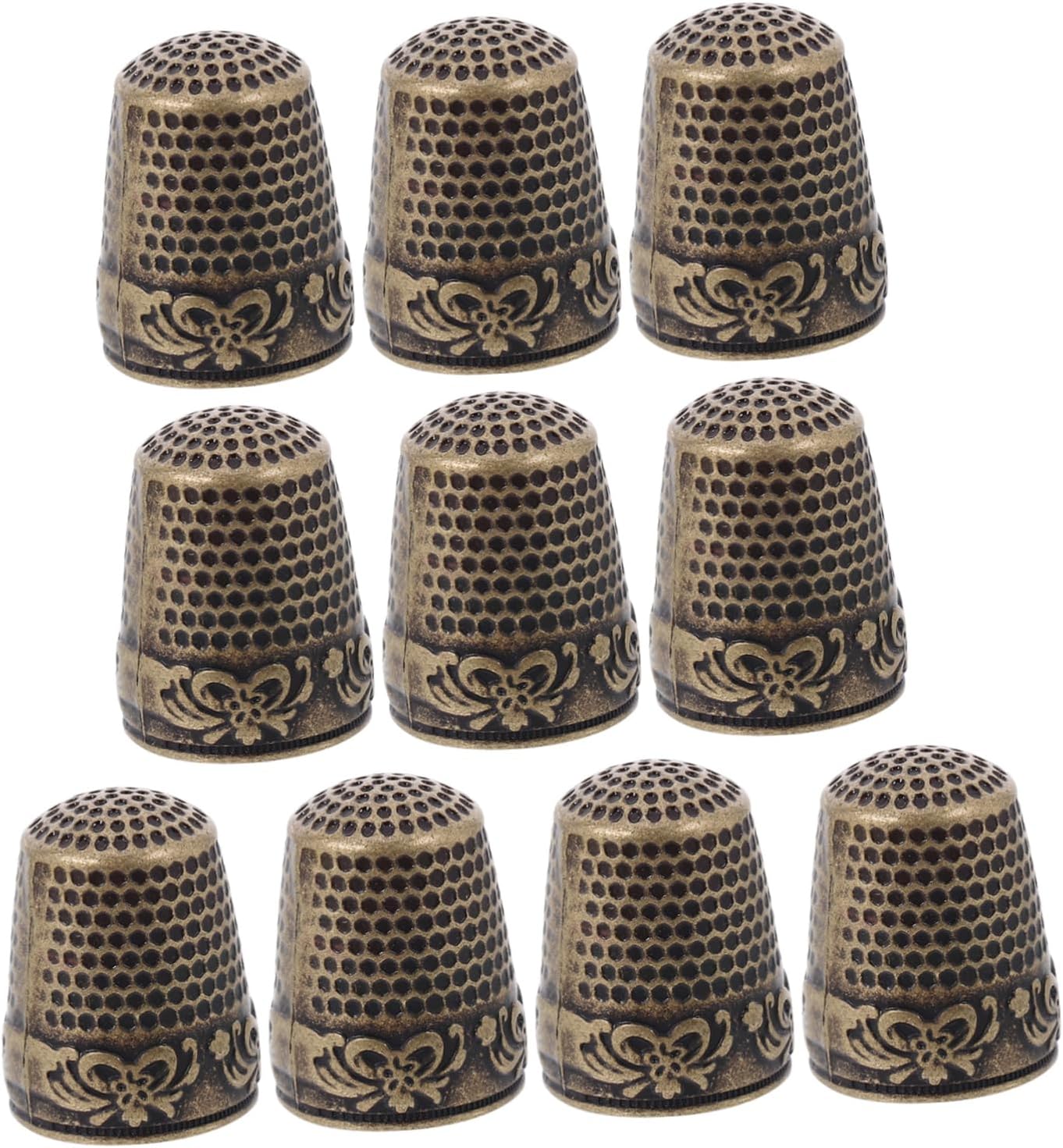 Beatifufu Sewing Thimble Set of 10 Iron Material Thimble Guards Fine Protection for Fingers Easy to Use for Canvas Repair