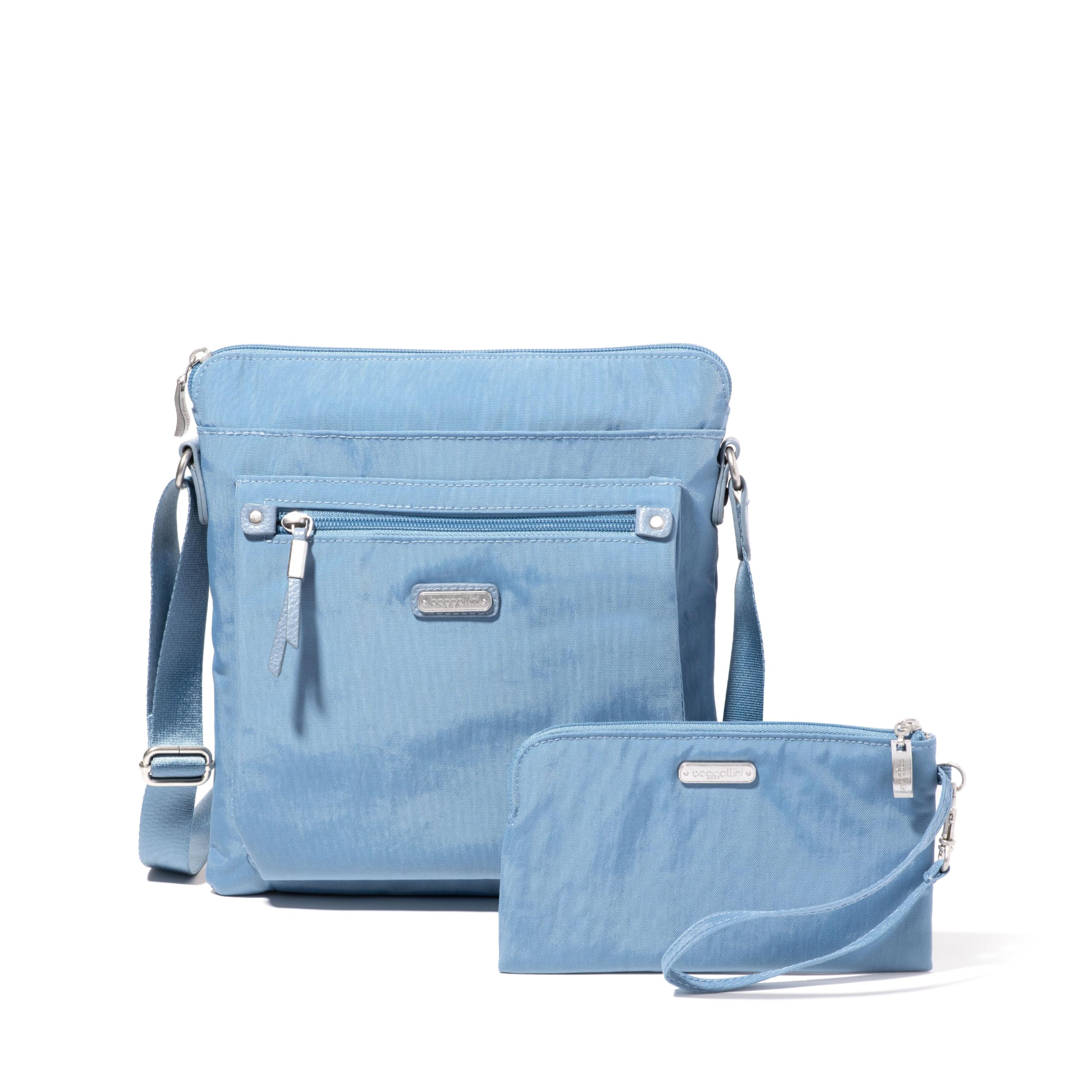 Baggallini Women's Go Bagg with RFID Phone Wristlet Crossbody Bag, Cornflower, One Size