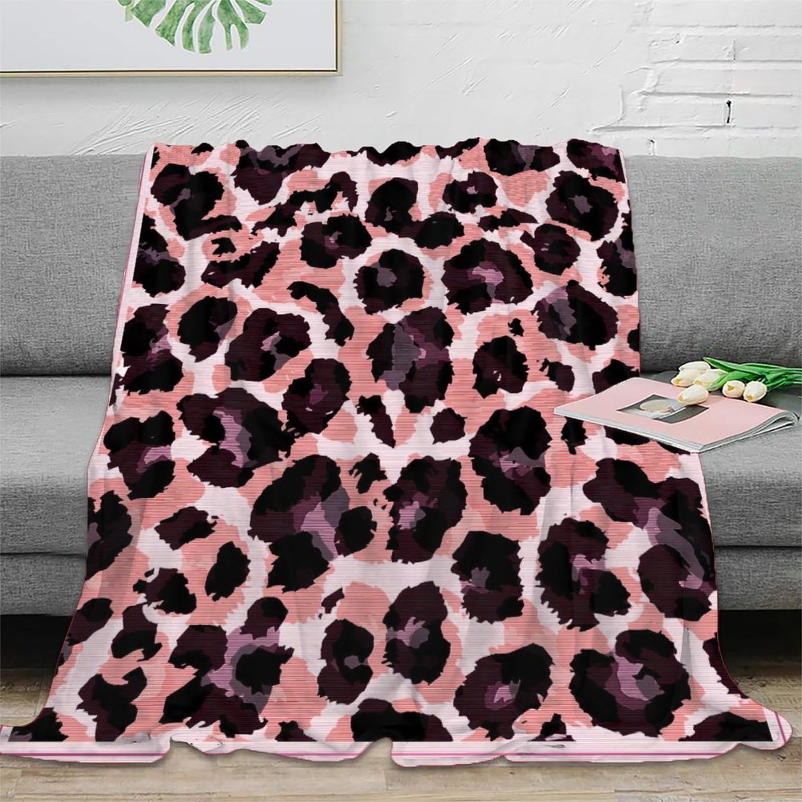 Couverture lit microfibre de qualité supérieure jeté léopard imprimé 3D au design moderne