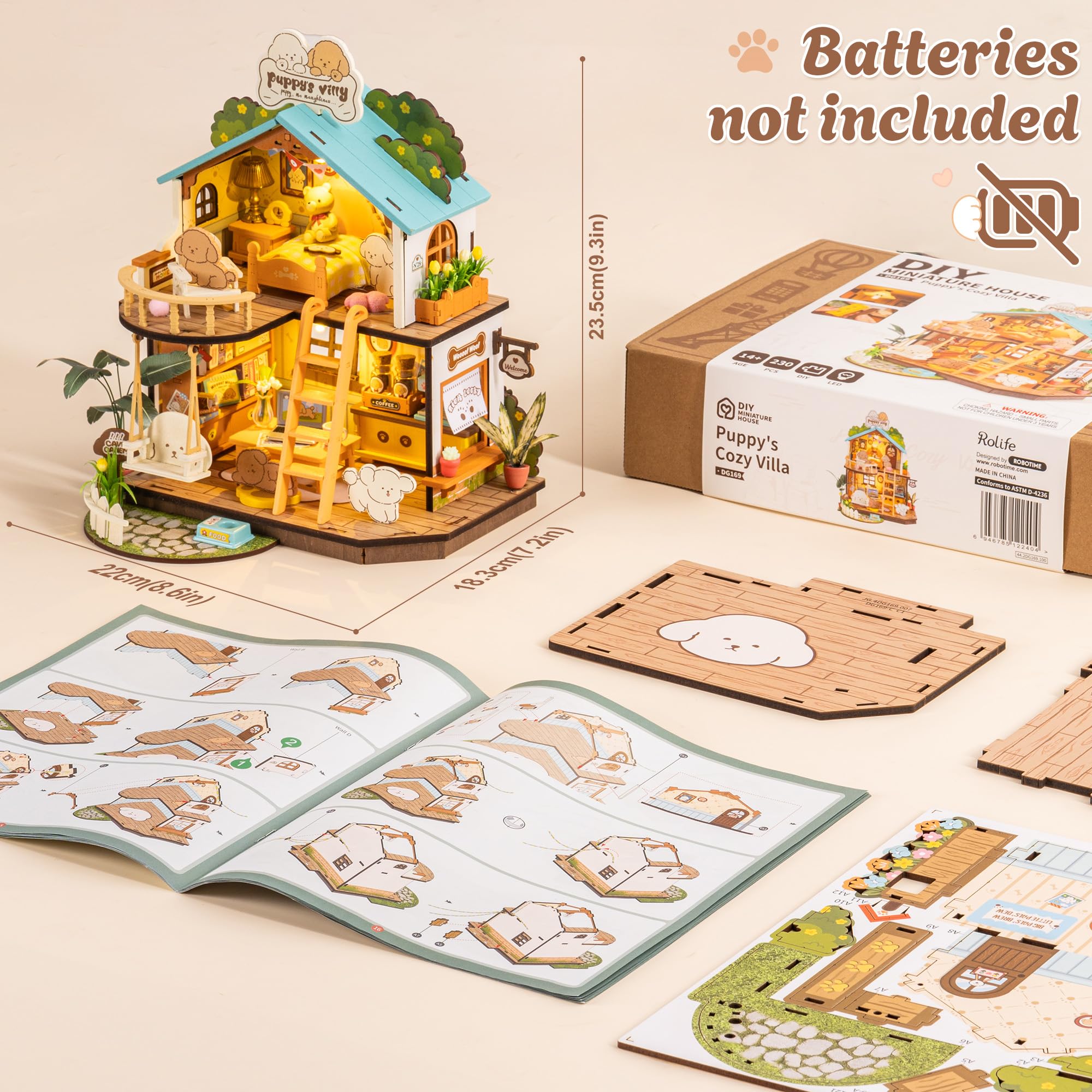 Rolife DIY Miniaturhaus Kit-Puppy's Cozy Villa