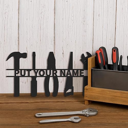 Miniatura 2 de Letreros de garaje personalizados para hombres, letrero de taller de papás, letrero personalizado de metal para exteriores, decoración de cueva de