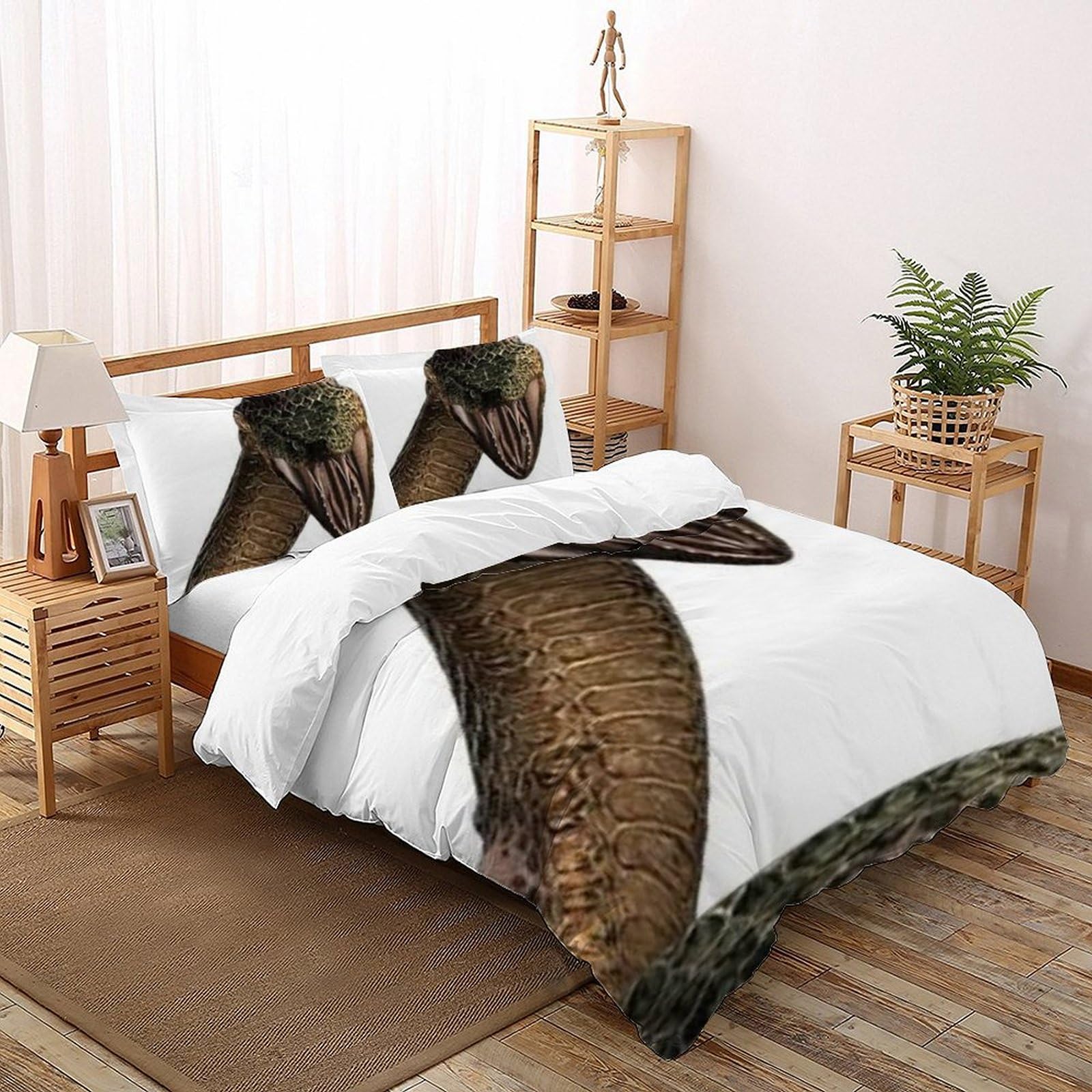 Housse de couette serpent 260x220cm pour chambre d'enfant Animaux Land