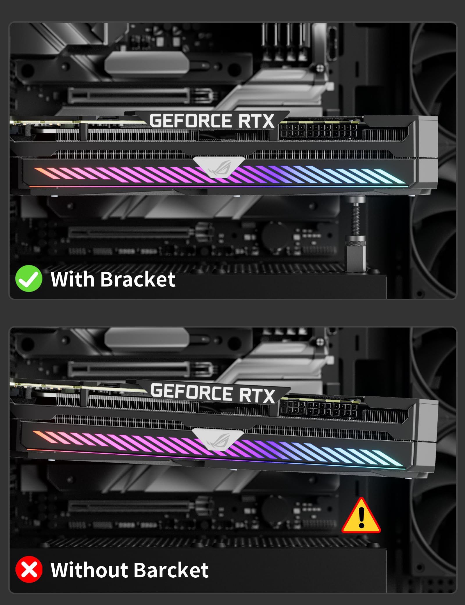 Support GPU Réglable Aluminium Aimanté Noir GH50K 28-50mm