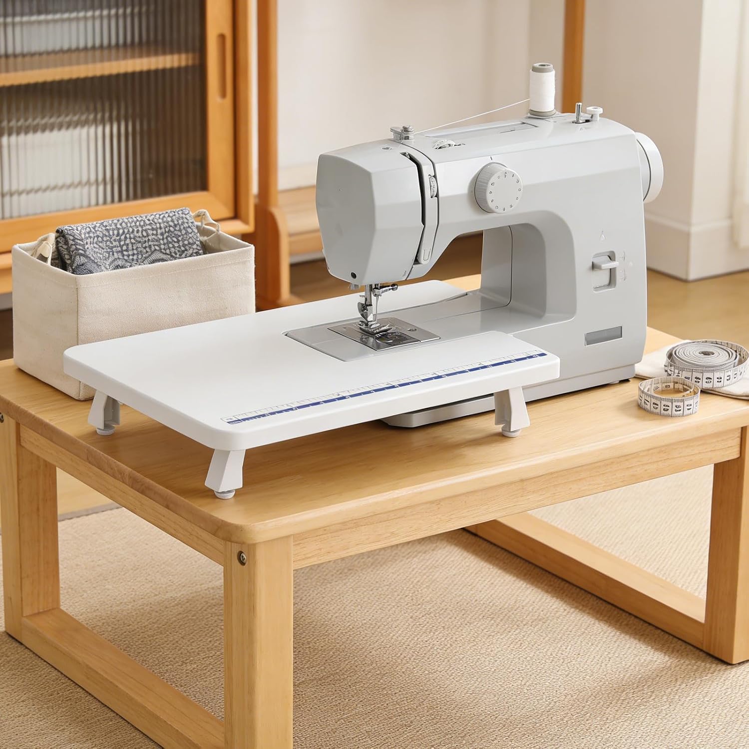 CIMAXIC Extension Table for Sewing Machine Compatible with Brother JK17B, JA001, JA007, JV1400 - Plastic Lengthening Plate for Home Use to Expand Work Area