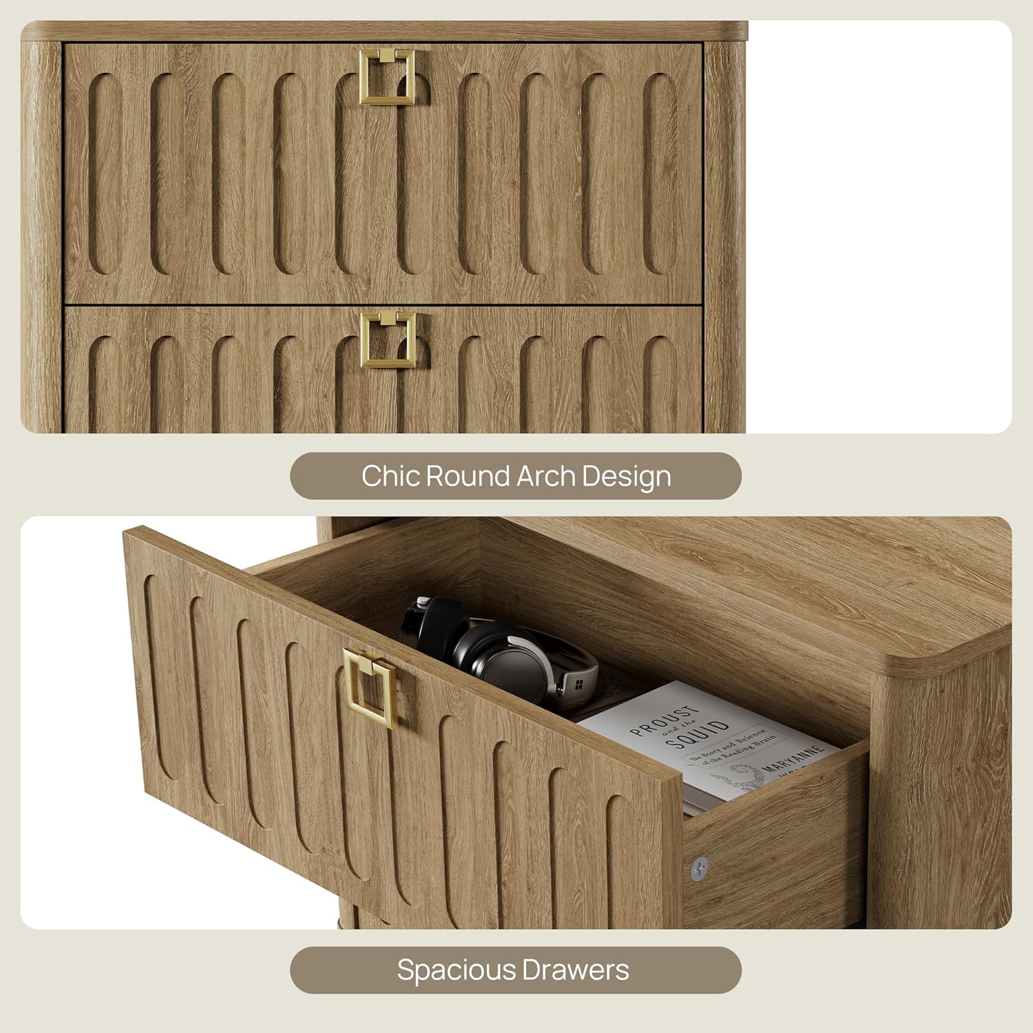 SICOTAS Nightstands Set of 2 with Drawers, 21" Wide Modern Bedside Tables for Bedroom, Stable Nightstands with Storage, Easy Assembly End Tables for Apartment