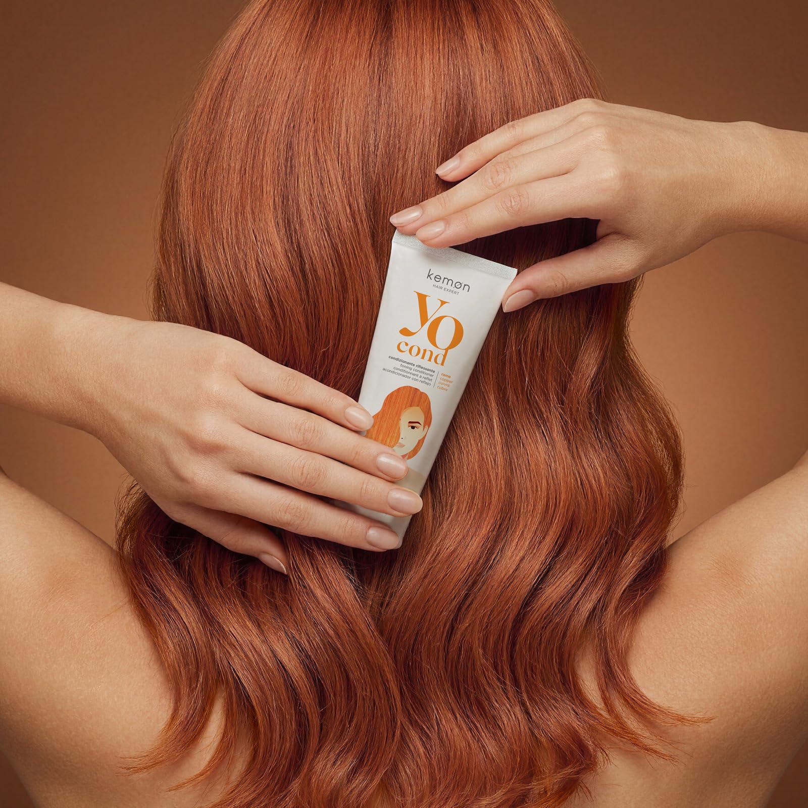 Kemon Yo Cond Rame - Maschera Riflessante Professionale con Formula YoVeg e Velian Complex, Nutre e Illumina i Capelli in 3 Minuti, 88% Ingredienti Naturali, 200 ml