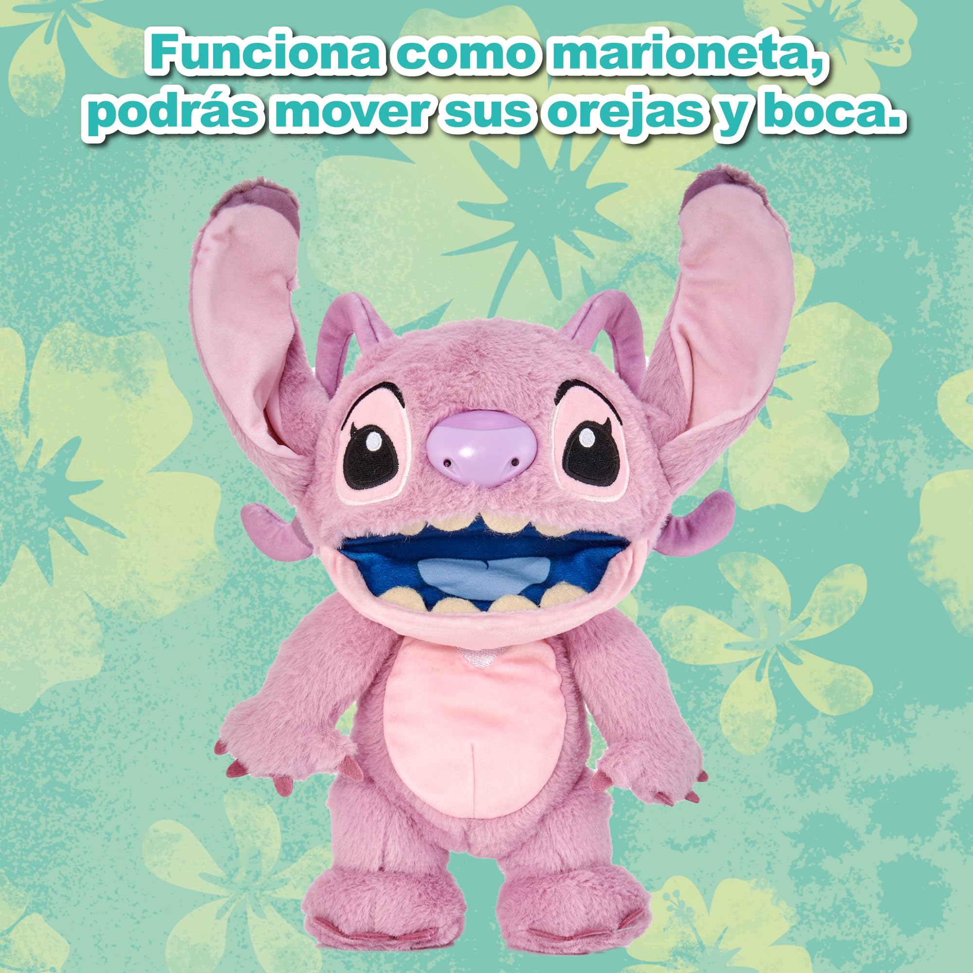 Disney Chatty Angel Deluxe Puppetronic, Lilo & Stitch Angel-Plüschtier, interaktives Plüschtier, 50+ Bewegungen und Geräusche, ab 6 Jahren, berühmt (RE003000)