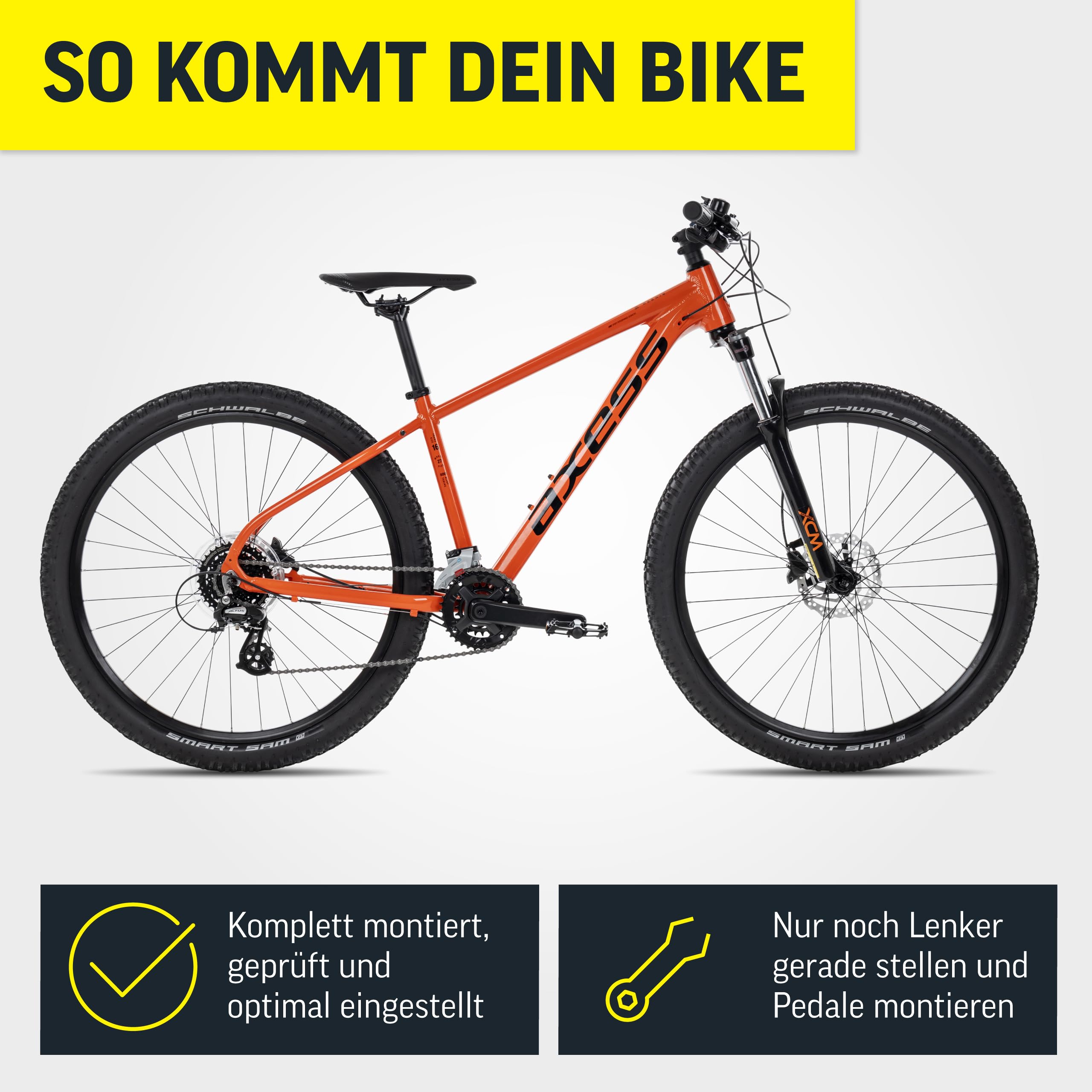 Axess Debris Mountainbike | MTB-Hardtail | 29 Zoll Herrenfahrrad | 16-Gang Schaltung