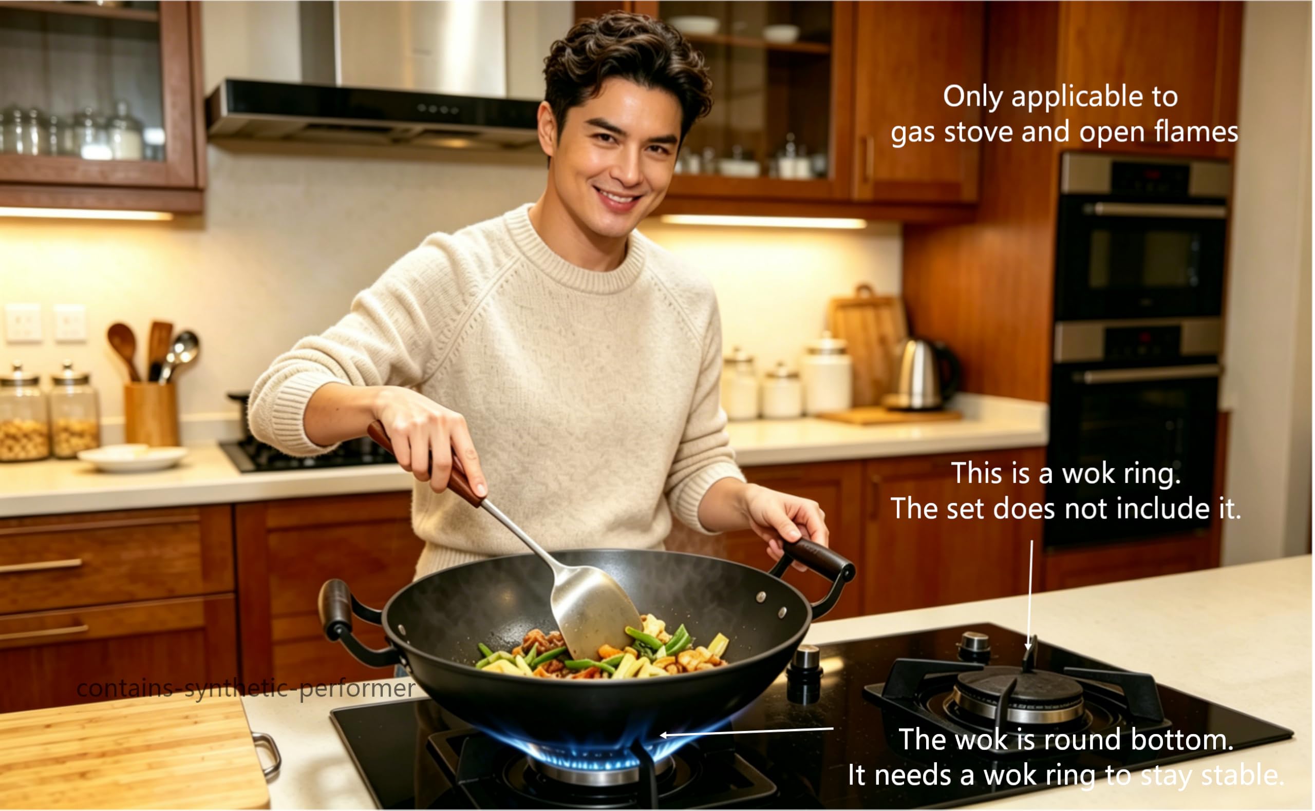 Authentic Cast Iron Wok - 16 Inch Stir-Fry Pan -5 Authentic Cast Iron Wok - 16 Inch Stir-Fry Pan -5