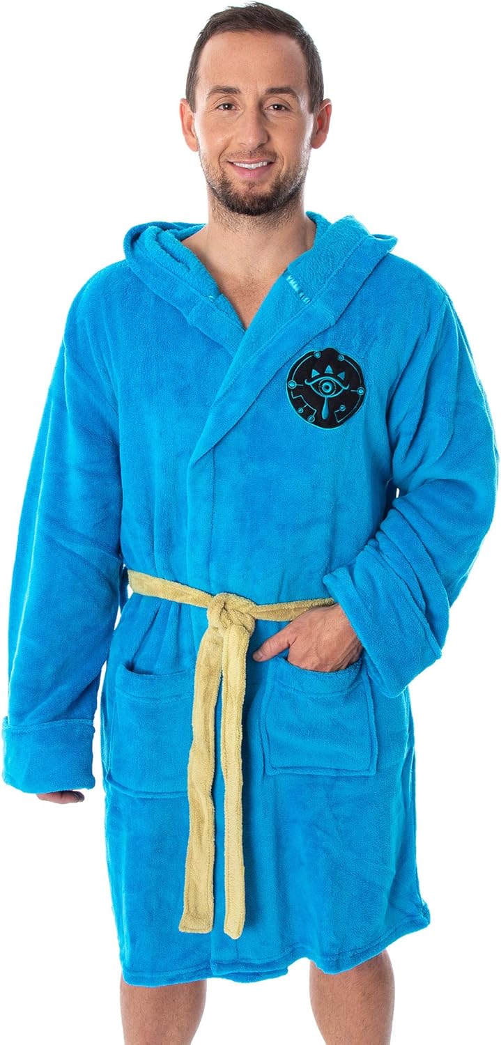 MJC The Legend Of Zelda Breath Of The Wild Dress Like Link Robe For Men, Blue, One Size : Clothing, Shoes & Jewelry