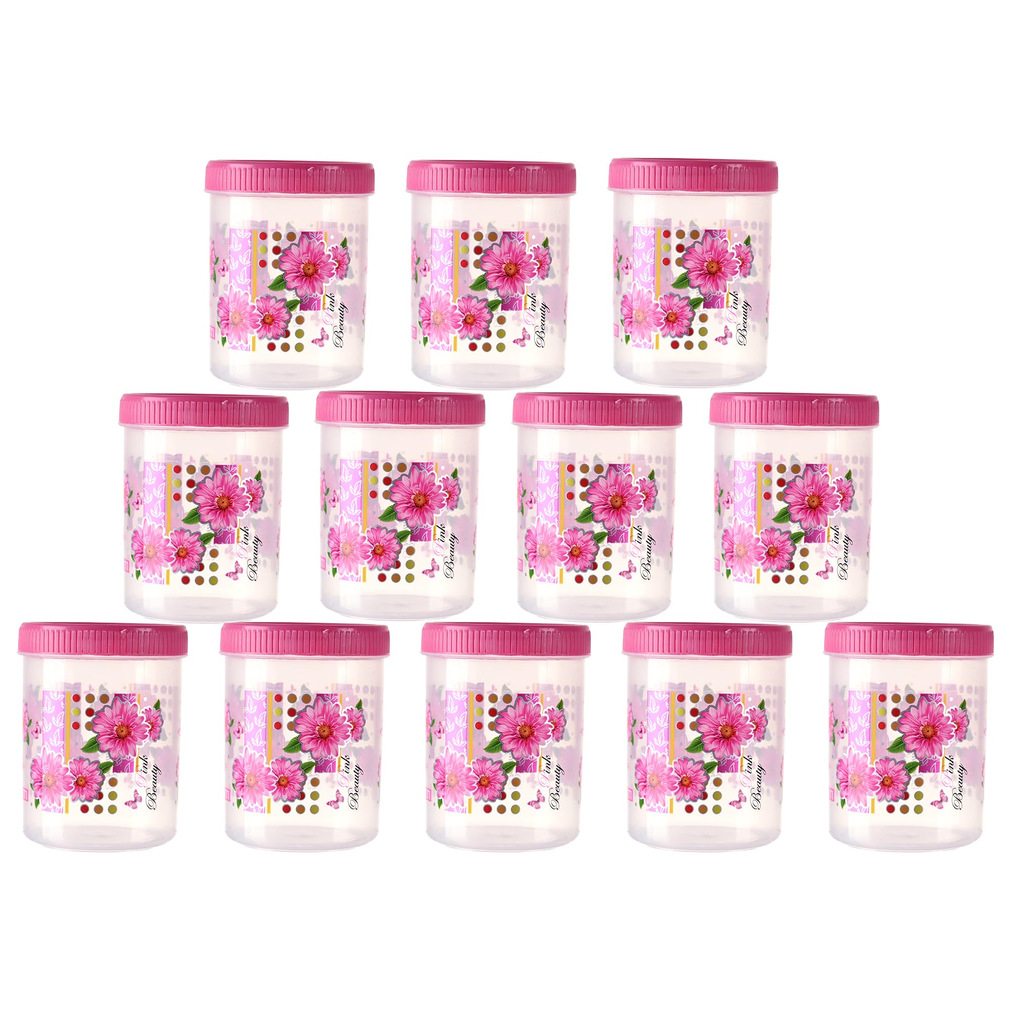 Heart Home (Set of 12) Storage Containers | 500 ML Plastic Kitchen Jar with Spoon | Masala Box for Kitchen | Spice Boxes | Kitchen Container for Rice, Cereals, Snacks, Dry Fruits | Pink (B0D53JJ2X3) Amazon Price History, Amazon Price Tracker