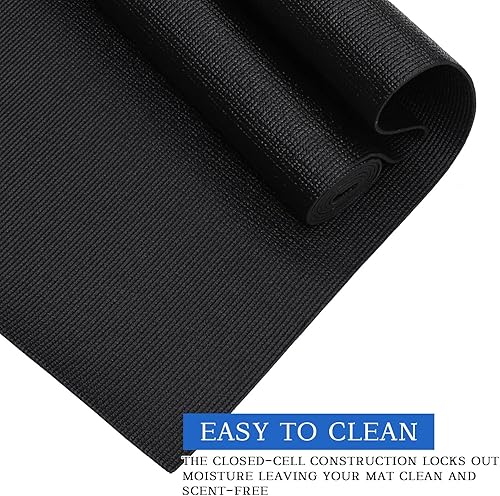 Miniatura 5 de Riakrum 20 tapetes de yoga para ejercicio, con correa de 68 x 24 pulgadas, tapete de yoga antideslizante para mujeres y hombres, suministros para el