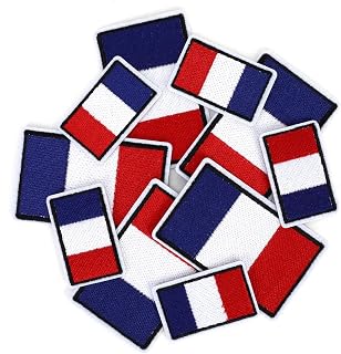 MWOOT 10 Stück Französische Flagge Gestickter Patches, Frankreich Flagge Applikationen für Kleidung, Tasche, Jacke, Jeans, Hut, Handwerke Dekor, zum Aufbügeln und Aufnähen