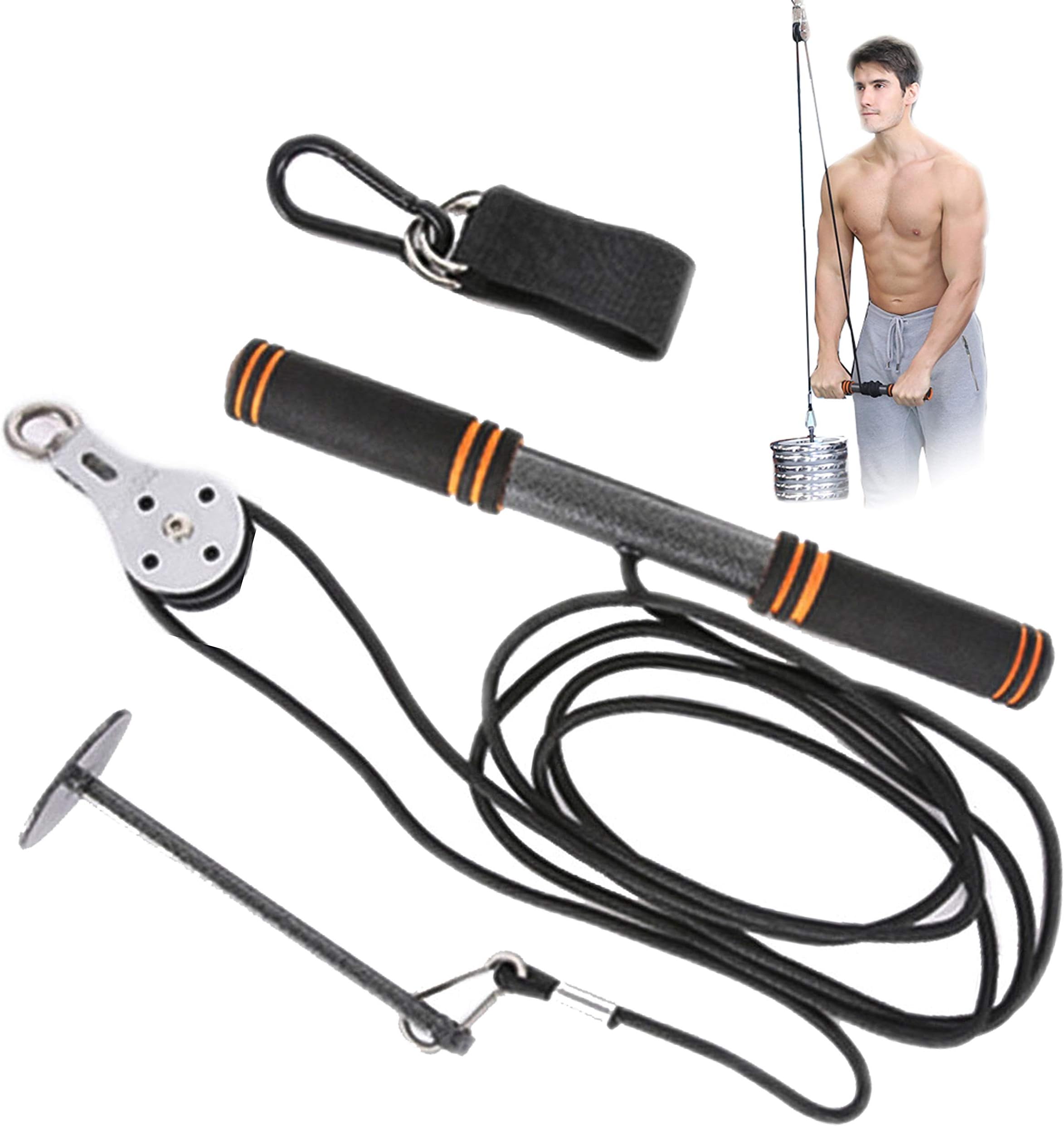 AUTUWT Fitness Single Pulley Cable Machine,Arm Train Strength Rotator Cuff Rehab,Arm Rehabilitation Exercise System,Wrist Roller Forearm Weights Grip Workout with Pulley