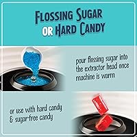 Vista 5 de Nostalgia - Máquina clásica de algodón de azúcar para encimera, manual, fabricante de caramelos retro vintage incluye 2 conos reutilizables y Agua