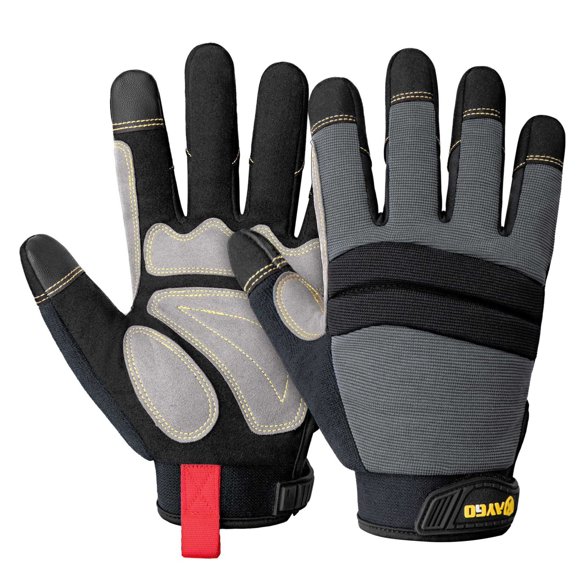 KAYGO Thermal Mechanic Work Gloves KG127W, Insulated Double Liner, Heavy Duty, Improved Dexterity, Excellent Grip, Ideal for Winter Construction Automotive DIY Outdoor Jobs (Large, Grey Black) โ image 1