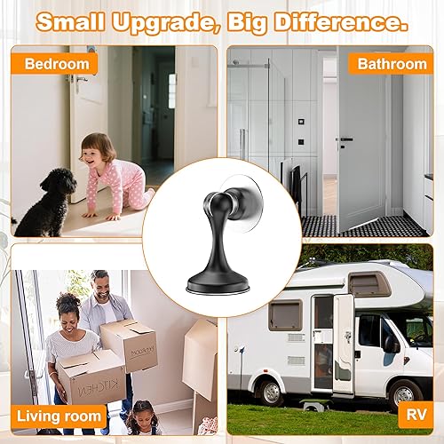 Miniatura 7 de Crosize Topes Magnéticos para Puerta Paquete de 2, Topes de Puerta de Acero Inoxidable, Topes de Puerta Metálicos de Montaje en Pared y Piso,