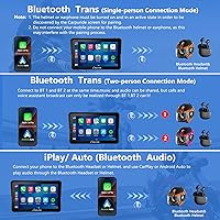 Vista 4 de CARPURIDE W702BS PRO para BMW Motorcycle CarPlay y Android Auto Dual Bluetooth, pantalla de navegación GPS impermeable de 7 pulgadas, lectura