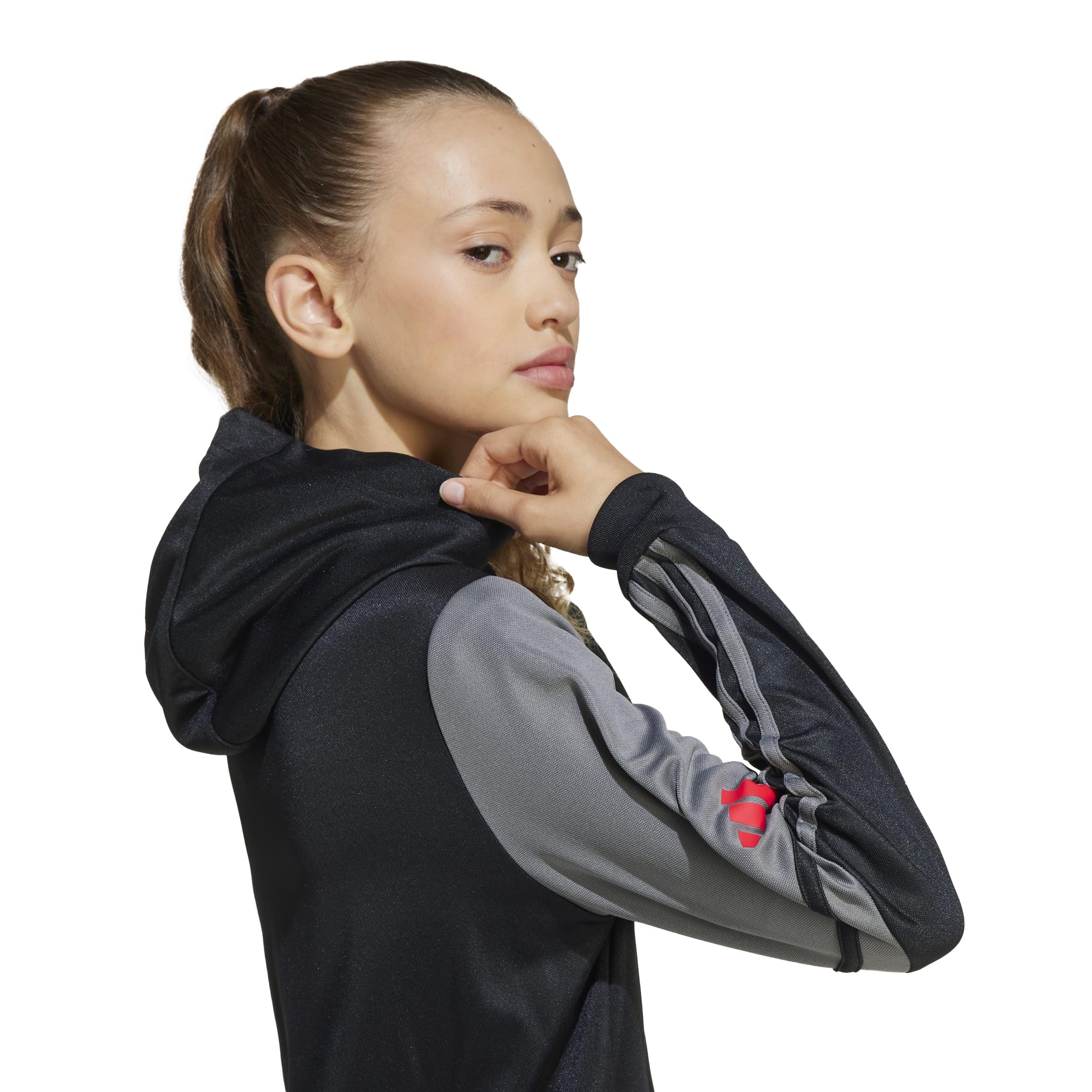 adidas Uniseks - dzieci SQUADRA25 HOODY KIDS, black/team grey four/pure ruby, 13-14 Years