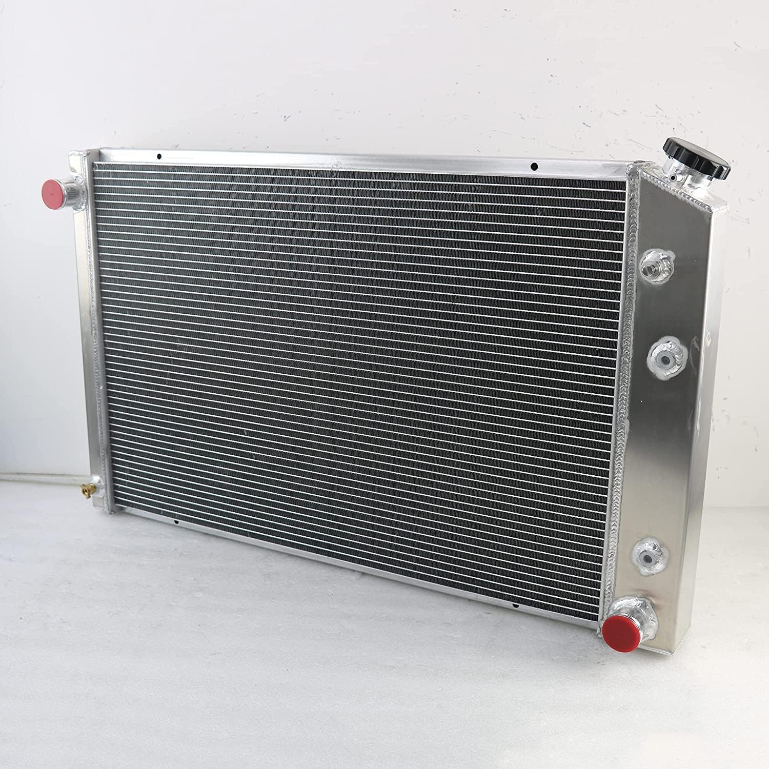 4 Row Aluminum Radiator with Shroud Fan Relay kit for 1973-1991 Chevy GMC C10 C20 C30 K10 K30 C1500 C2500 C3500 Jimmy Blazer Truck Pickup Suburban Radiators CC716