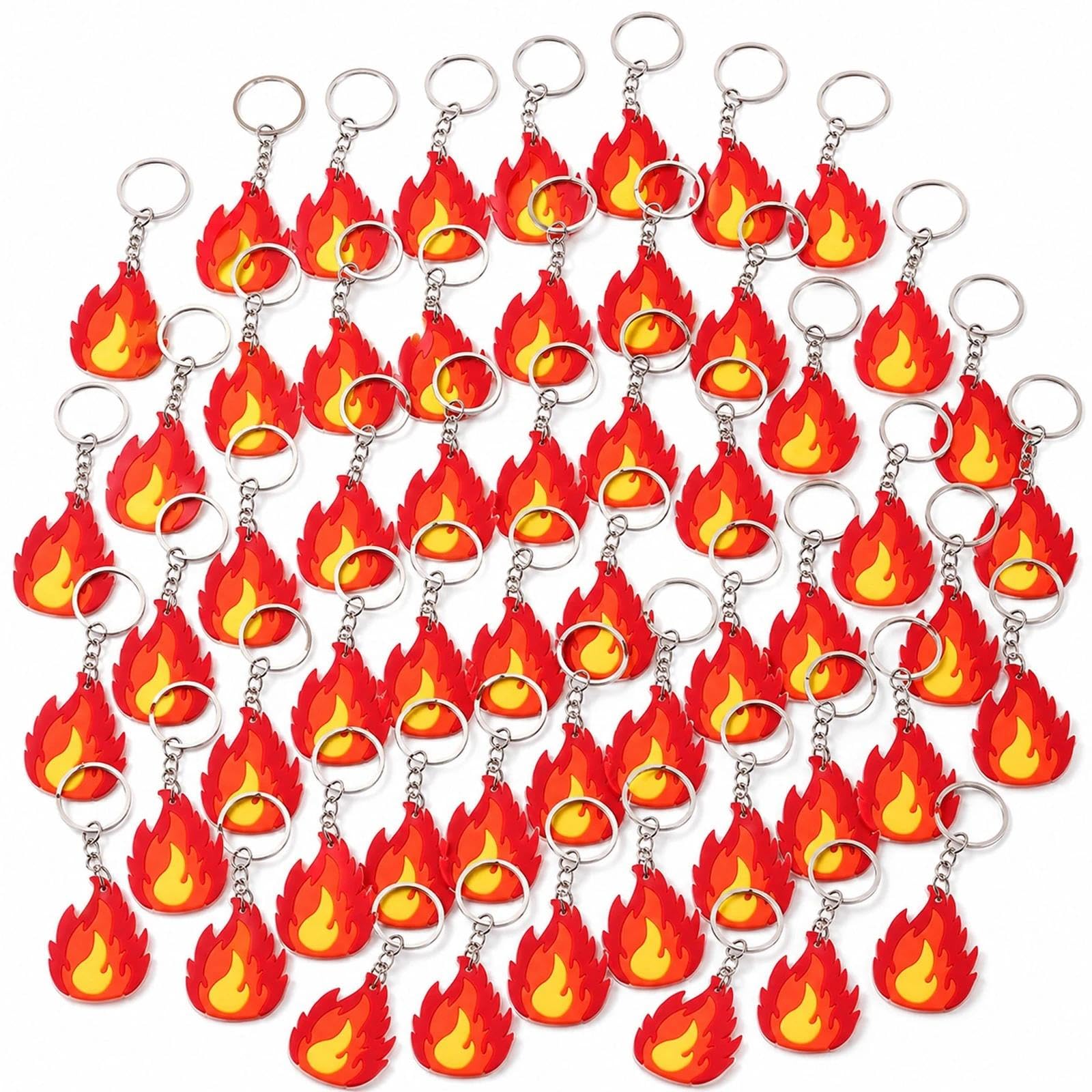 Amazon.com: LOGOFUN 50pcs Flame Keychain Fire Keyring Firefighter