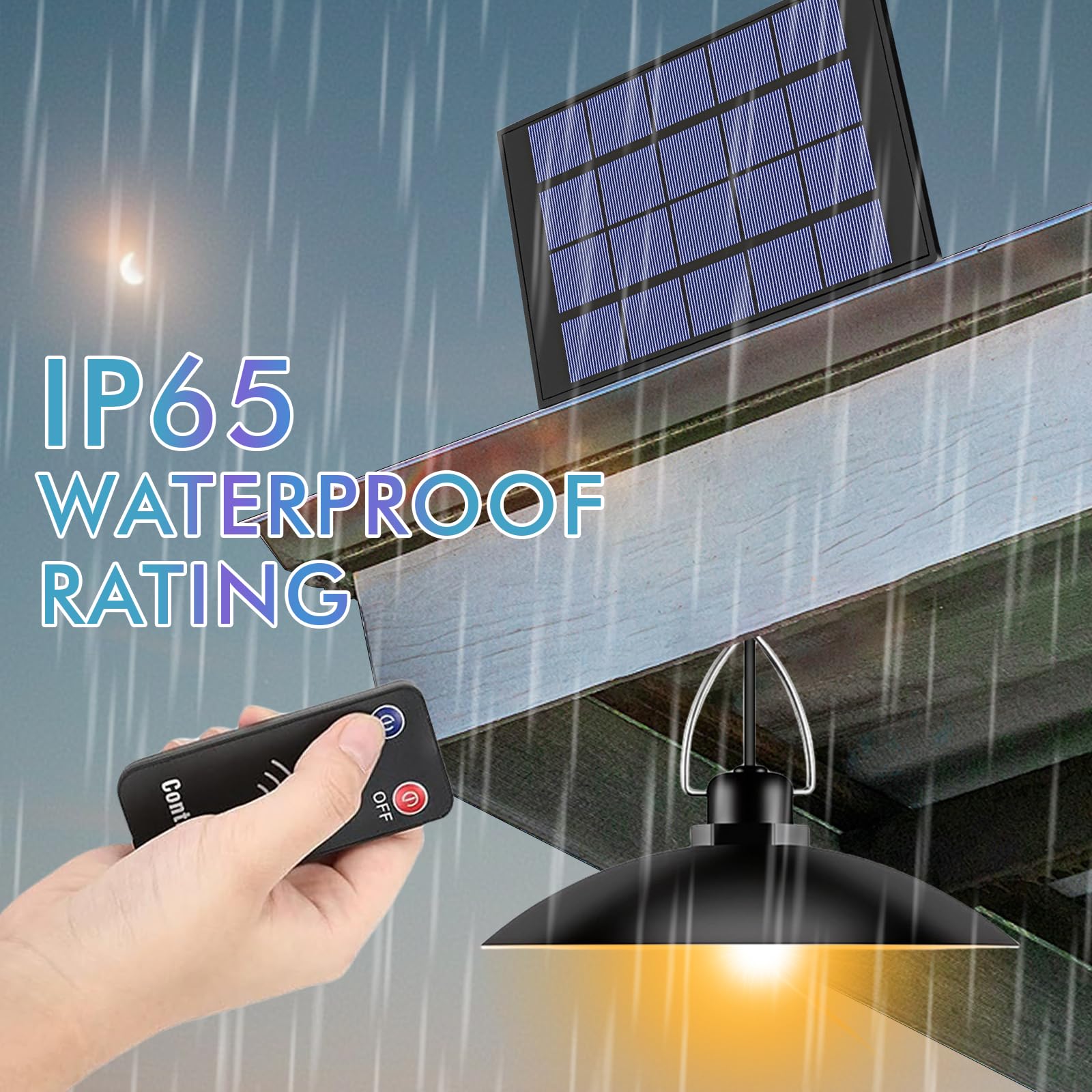 Solar Hängelampe,IP65 Wasserdicht,Solarlampen Für Außen Hängend Mit Fernbedienung,Solarlampen Für Außen Innen,Doppelköpfige Hängend Solarlampen Für Outdoor,Innen,Garten,Warm Weiß