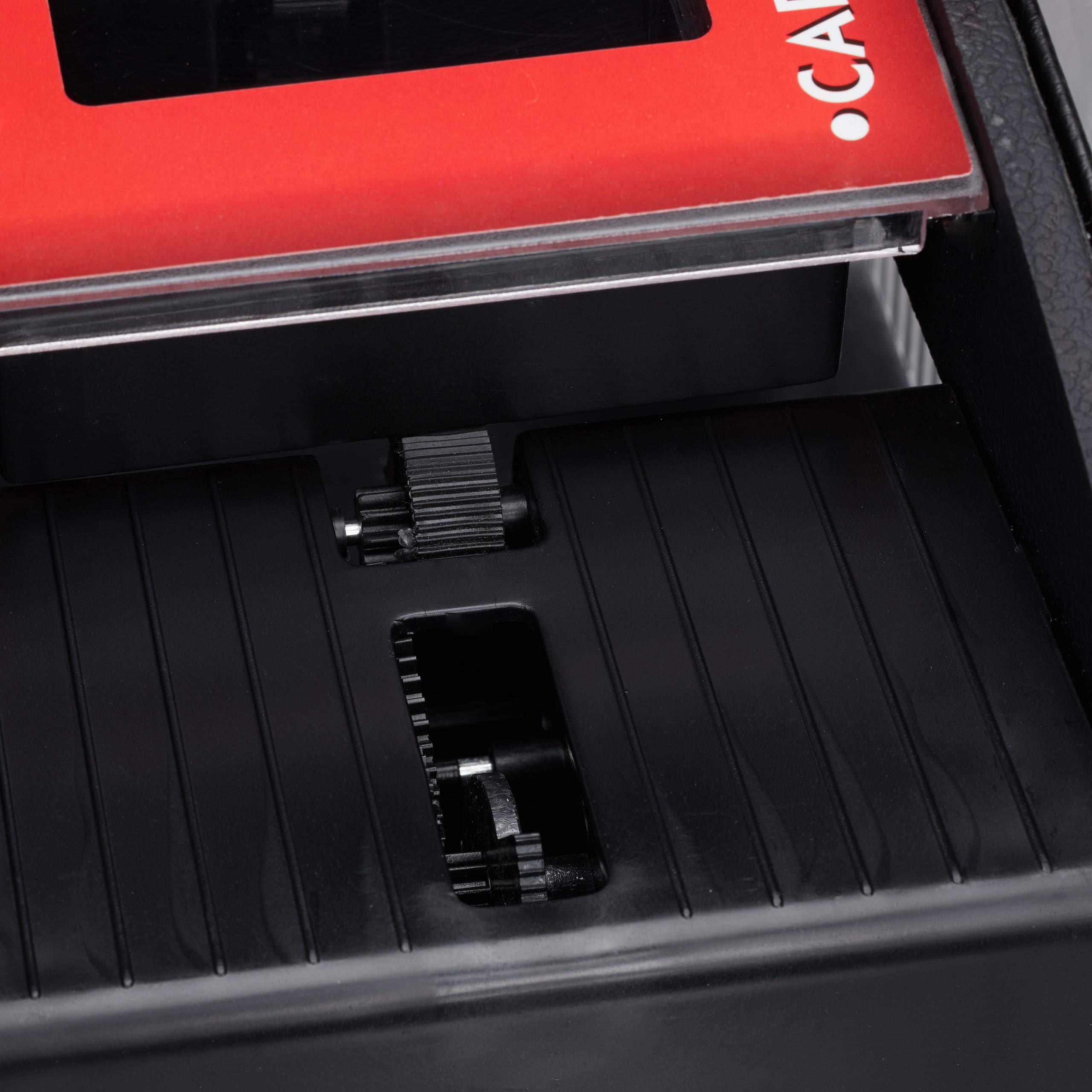 Relaxdays Mescolatore Automatico di Carte da Gioco, 2 Mazzi, Similpelle, Macchina Mischia Carte, Nero