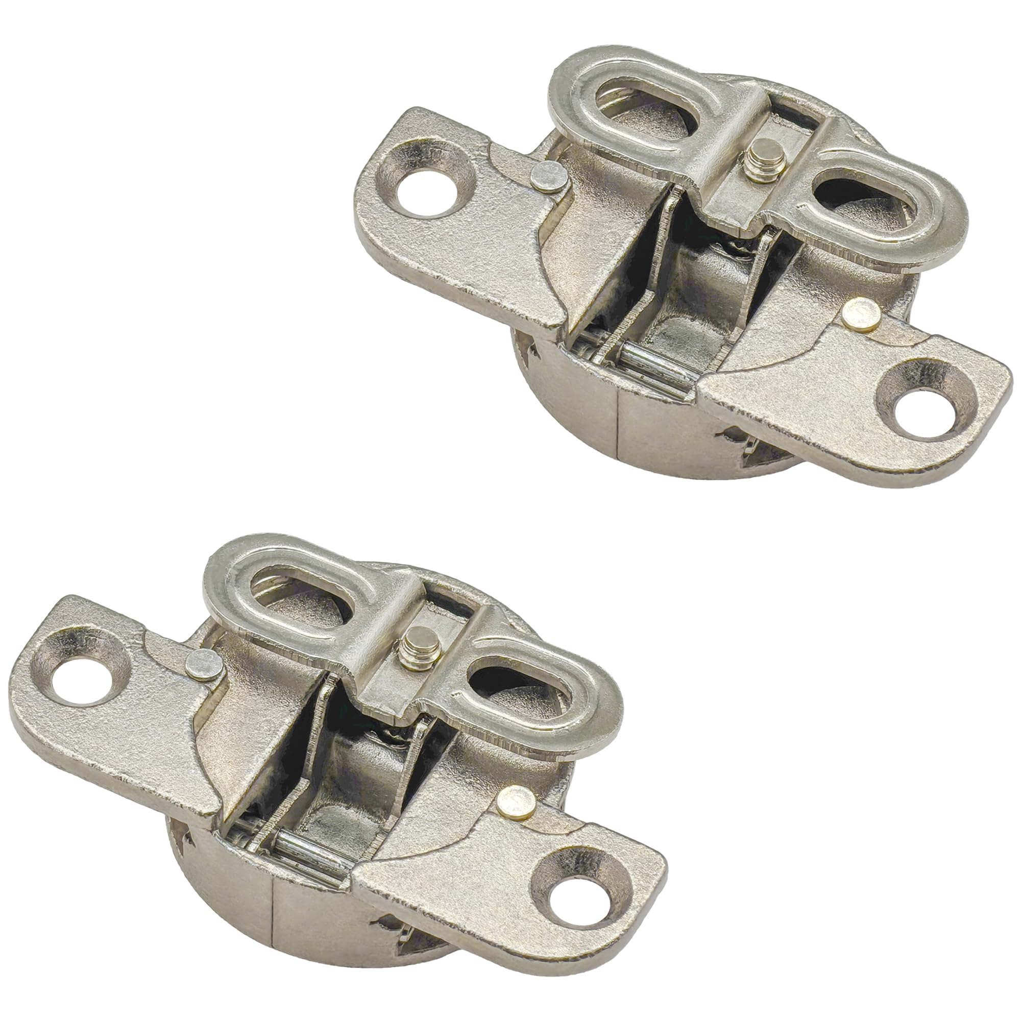 2 PCS Adjustable Cabinet Hinges - 97-Degree Rotating Axis Hidden Hinge for Cabinets and Bookcases, Silver - Image 2