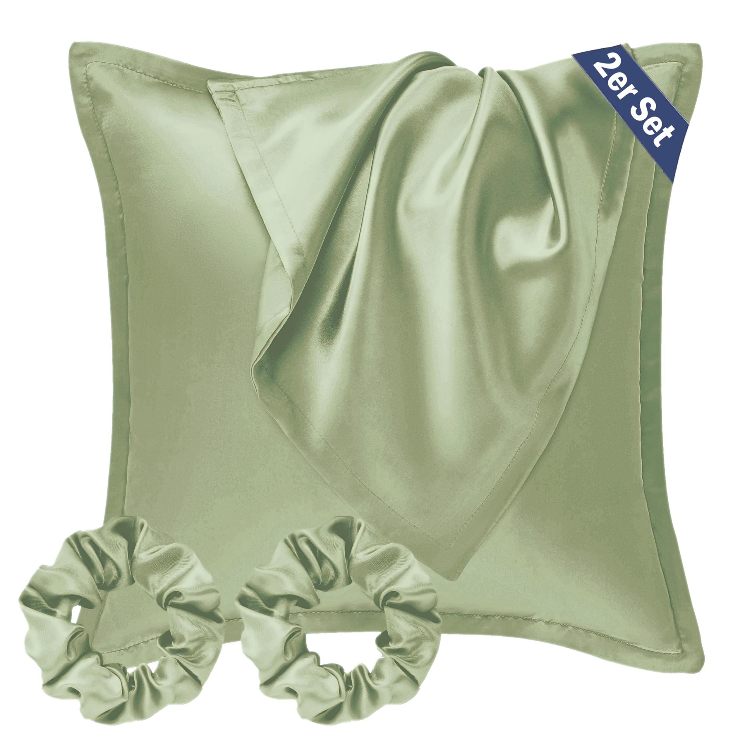 Set 2 Federe Raso 50x80cm + 2 Scrunchies - Morbide Come Seta, Design Pratica - Foto 2