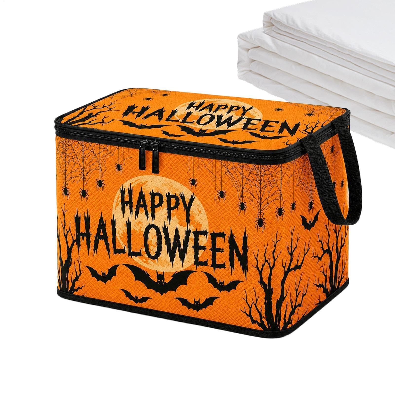 Halloween Storage Containers with Handle Large Capacity Foldable Spooky