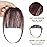 BOGSEA Clip in Bangs 100% Human Hair Wispy Bangs Fringe with Temples Hairpieces for Women Fake Bangs for Daily Wear (Wispy Bangs, (Wine Red))
