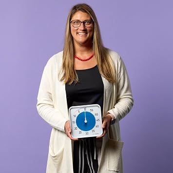 Time Timer Original 8 Visual Countdown Timer Medium 60-Minute Silent Classroom Visual Timer for SEL, Emotional Regulation, Focus, Calm Transitions, ADHD, Autism (Blue & White)
