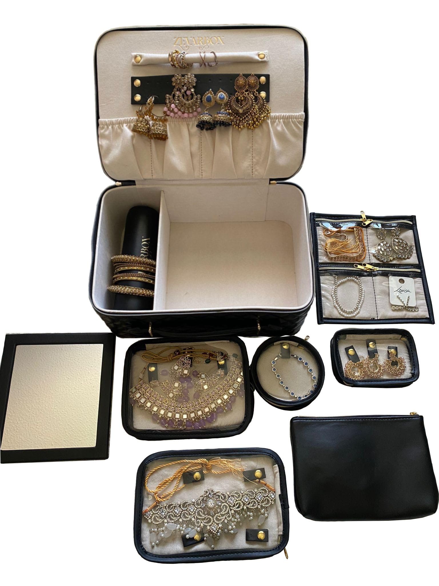 ZevarBox - Desi Indian zevar tikka jhumke Jewellery travel box storage organiser case - Bridal weddings gift eid diwali holi christmas bridesmaids valentines