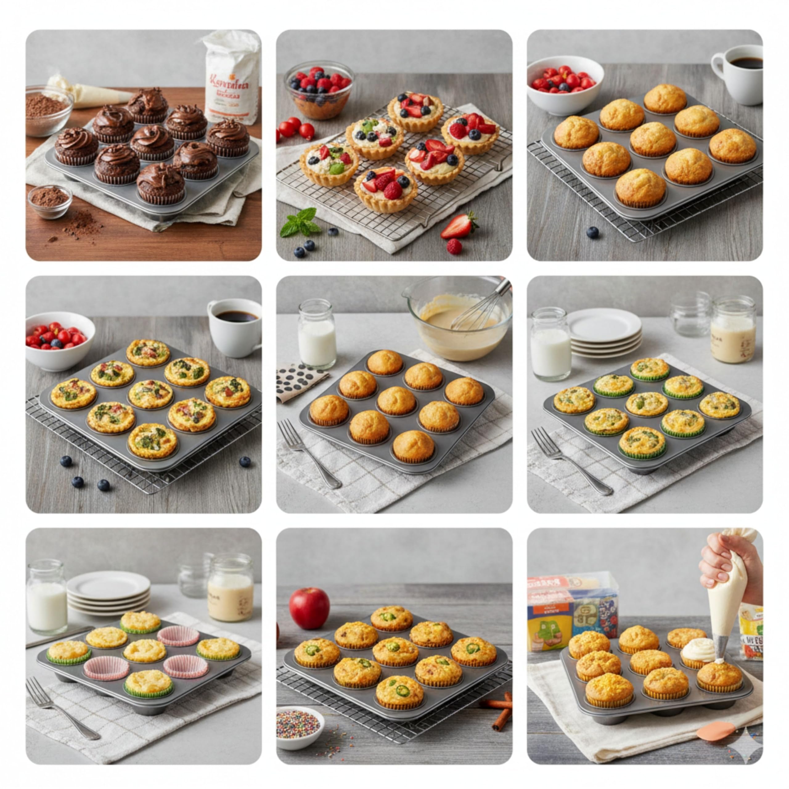 9 Cup Aluminum Muffin Tray for Oven Baking | Rust‑Free Cupcake Mould for OTG, Convection & Microwave (Convection Mode) | Durable Aluminium Muffin Pan for Cupcakes, Egg Bites, Tarts & Snacks 4