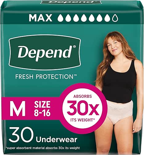 Depend Fresh Protection Adult Diapers, Incontinence & Postpartum Bladder Leak