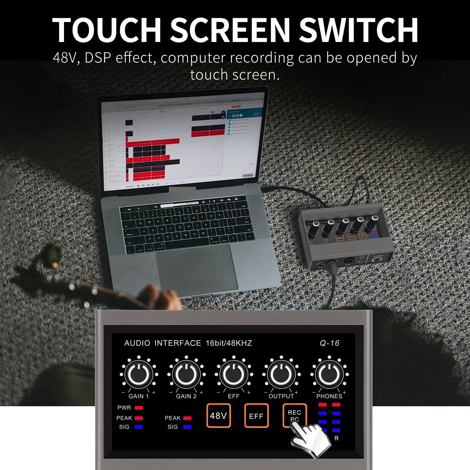 Mikser audio, Q-16 profesjonalny mikser audio USB Audio Inteace karta dźwiękowa sprzęt DJ-ski studio nagrań konwerter gitary elektrycznej