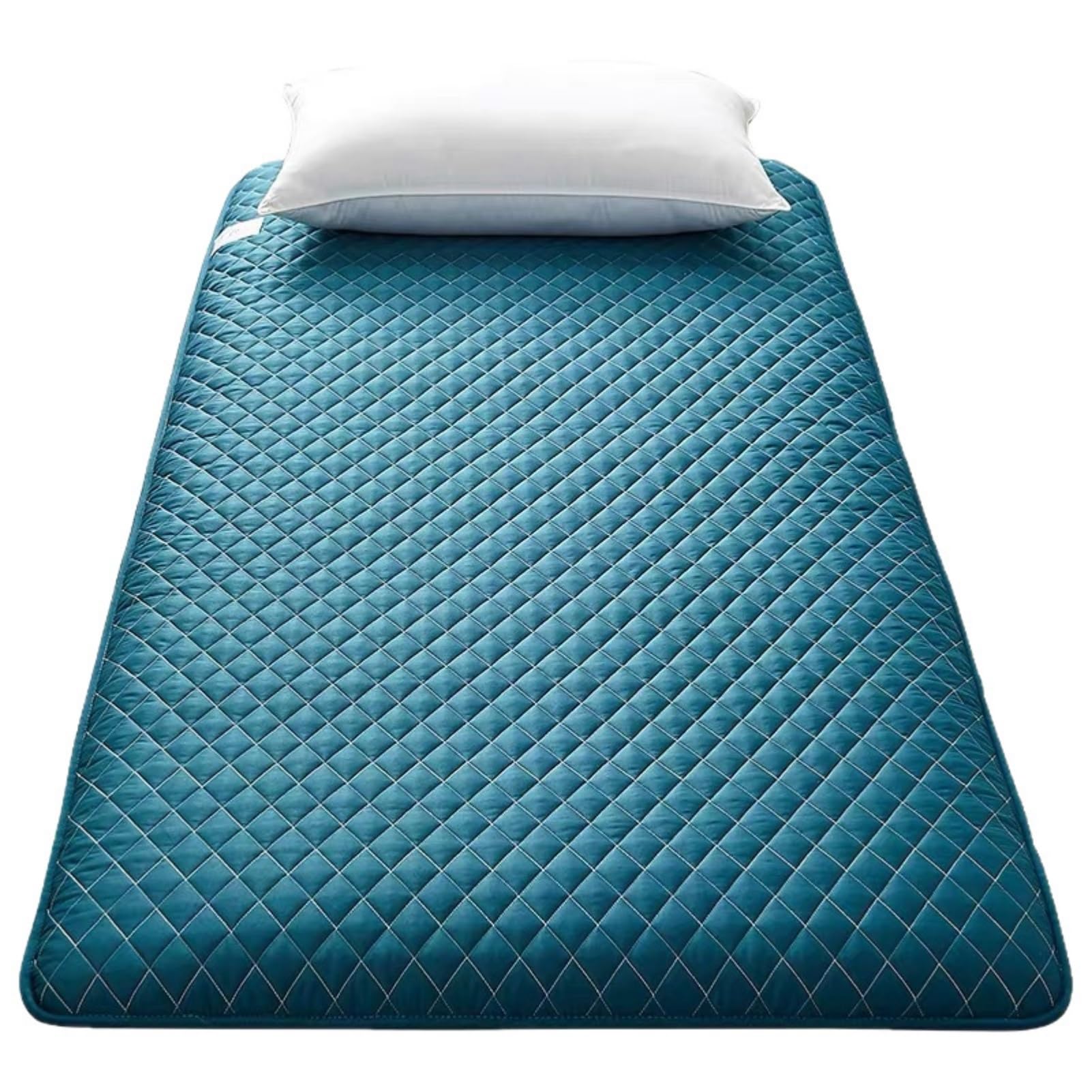 Dicke japanische Boden-Futon-Matratze, faltbare Isomatte, weiche, stützende Bettauflage, grün, 180 x 220 cm – ultimativer Komfort für Zuhause und Reisen
