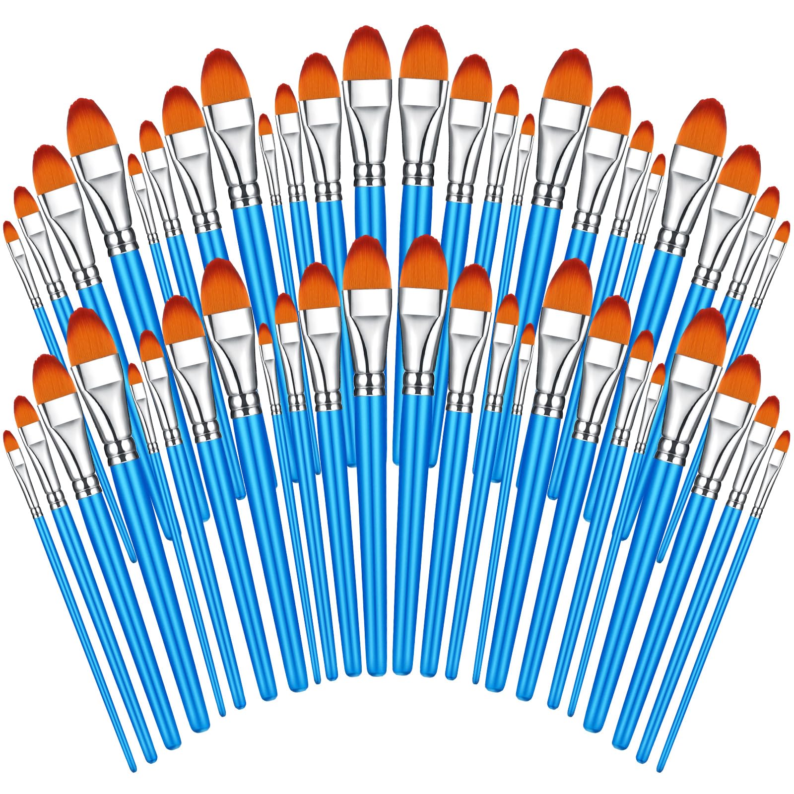 Zestaw pędzli akrylowych, mały pędzel, luzem, szczegóły, malarstwo, drewno, rękodzieło, dzieci, artysta, dorośli, akwarela, olej, ciało, 4 rozmiary, 48 szt. (styl Filbert)