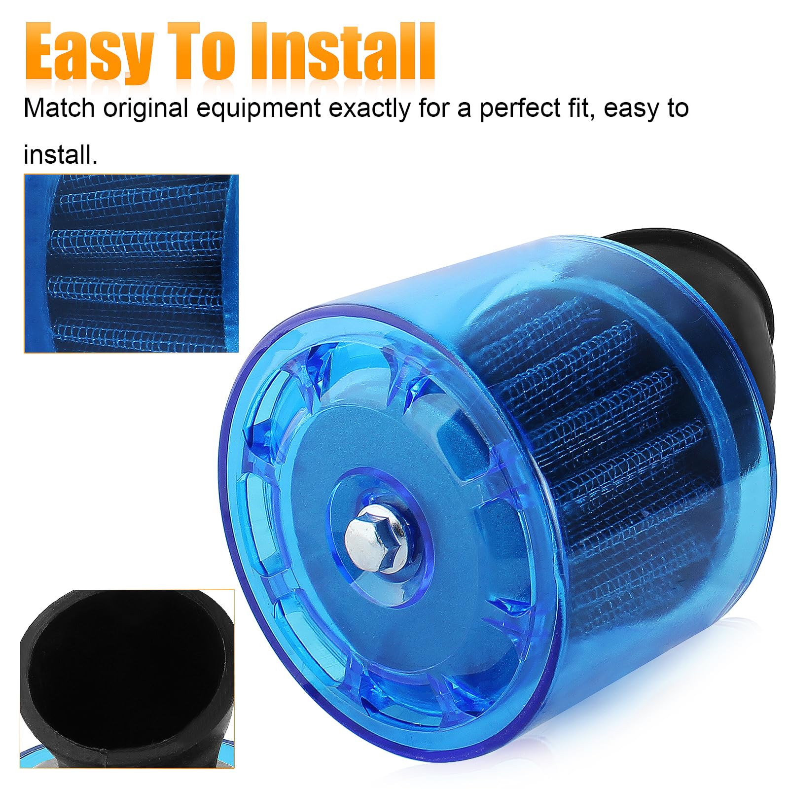 QAZAKY Lot De 2 Filtres à Air étanches En Plastique 44 Mm, 45 Mm, 46 Mm Pour Moto, VTT, Quad, Scooter, Kart, Cyclomoteur, Pit Dirt Bike 47 Cc, 49 Cc, 50 Cc